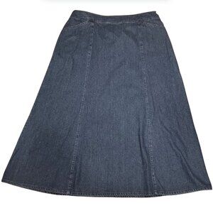 NWT VTG Pendleton Women's Blue Denim Jean Cotton Midi Skirt Plus Size 16W